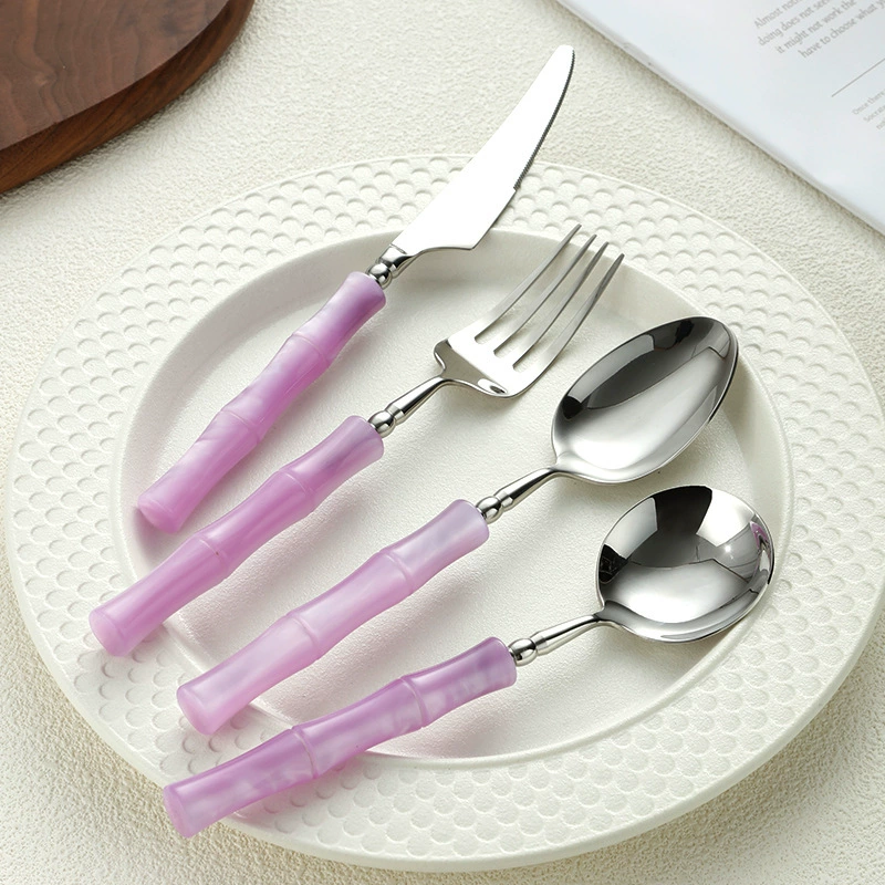 岛奇 Bamboo high quality acrylic tableware stainless steel