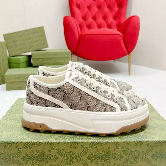 Cross-Border European Station 2025 New Model 1977 Thick-Soled Canvas Shoes for Women with Embroidered Flowers, Internal Height Increase, Casual Shoes, Export Shoes