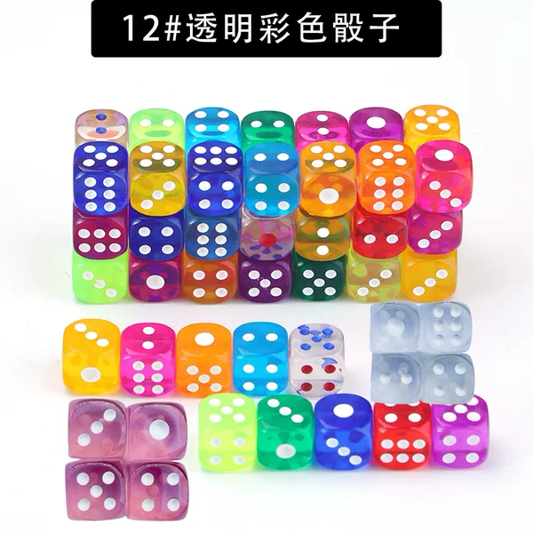 12 12mm 12mm Round Clear Crystal Color Dice Dice