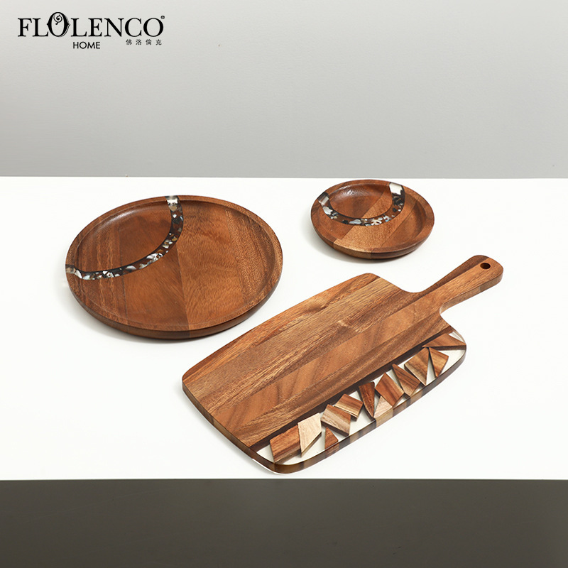 Modern Natural Wood Style Light Wood Grain Fruit Plate Sample Room Homestay Coffee Table Dining Table Creative Storage Tray Decoration Modern Natural Wood Style Light Wood Grain Fruit Plate Sample Room Homestay Coffee Table Dining Table Creative Storage Tray Decoration