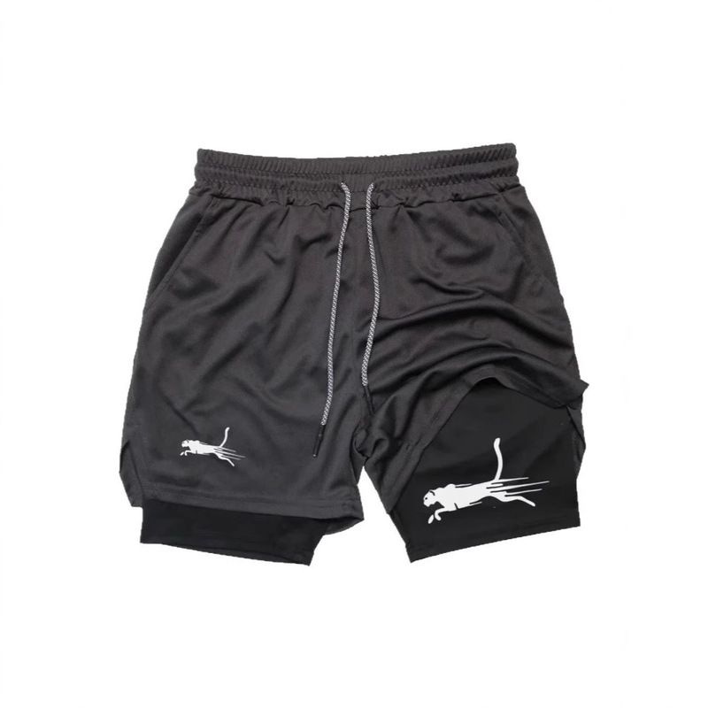 Light Version Cross-Border E-Commerce Hot-Selling Trendy Shorts Men's Adult Double-Layer Sports Fitness Casual Shorts Light Version