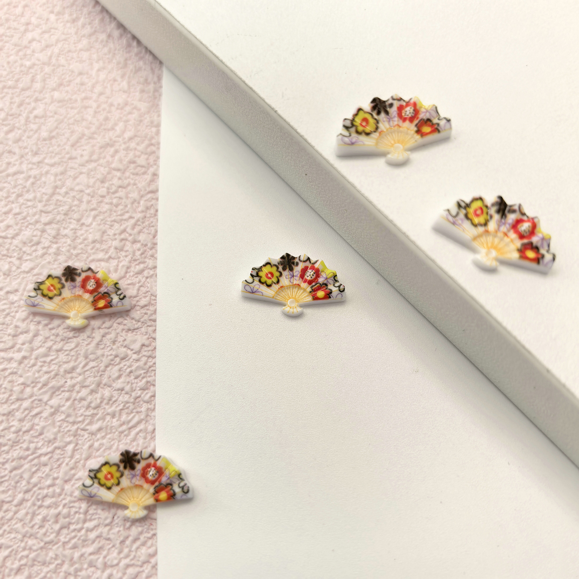 夏天跨境国潮爆款扇子树脂手工DIY服装辅料手机壳配件批发00