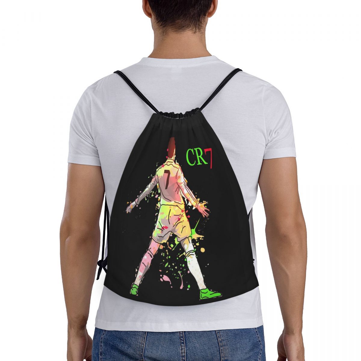 Nueva popularidad de la estrella del fútbol, Ronaldo, mochila de lona, mochila de moda, mochila casual, hombre y mujer