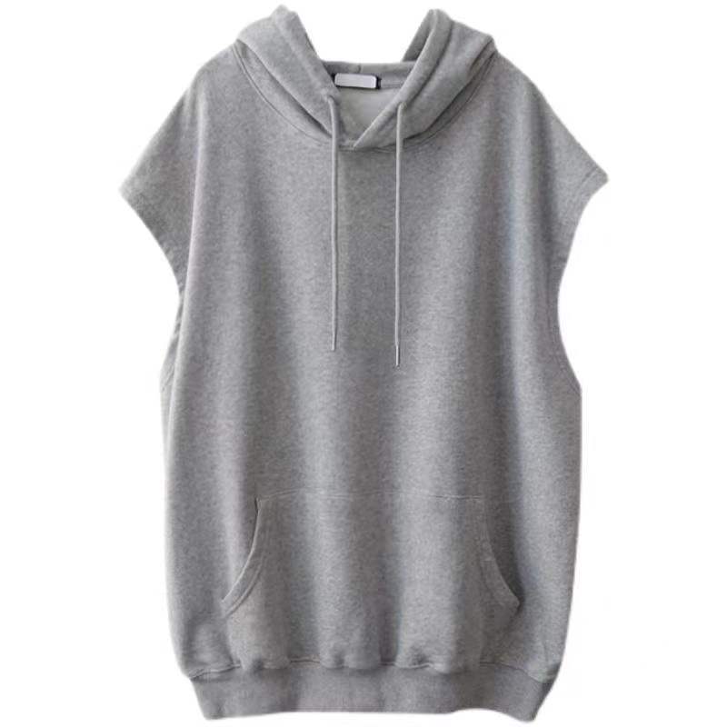 Women's Grey Hooded Cape Sweater