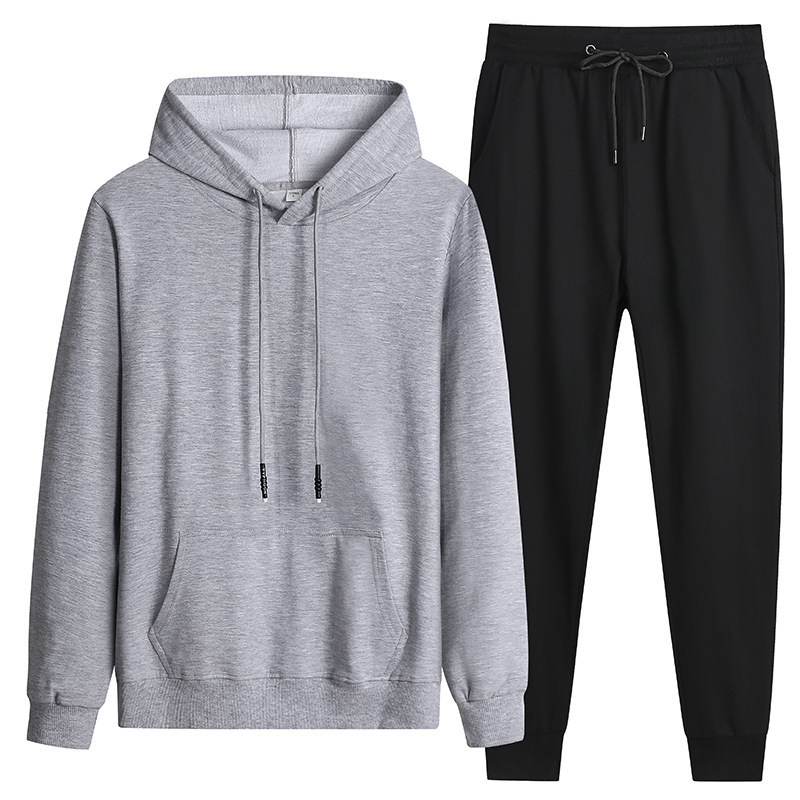 Primavera, otoño, invierno, traje de ocio para hombres, algodón con capuzas, ropa de caída, ropa de moda de otoño, dos piezas, cabello