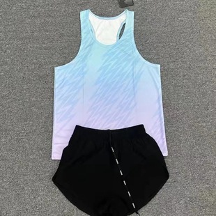 Explosions Sports Track and Field suit Hurdle Sports Examination Competition Clothing Men's and Women's Training Marathon Running Loose Vest American Style
