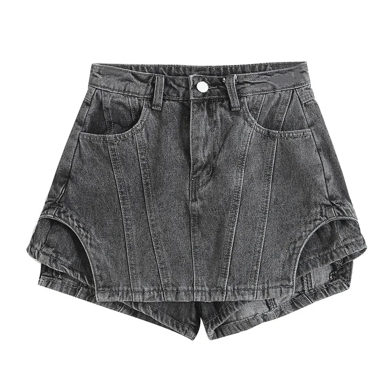 high waist side opening tight denim skirt NSHS61797