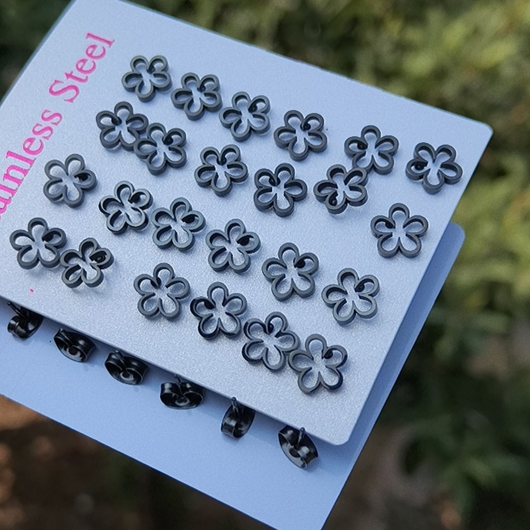 Moda y acero inoxidable simple, con pendientes redondas de zircon, auriculares con agujeros para los oídos, accesorios para los oídos exquisitos image 85