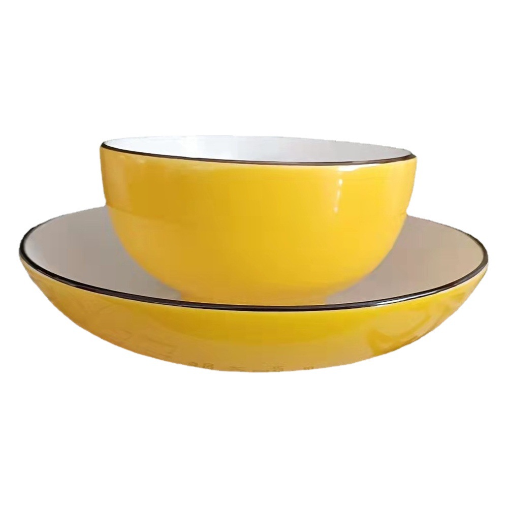 Tazón de arroz esmaltado de color para el hogar, tazón pequeño creativo personalizado de estilo japonés, simple y moderno, tazón para queso, tazón de cerámica para ensalada, cerámica creativa. image 1