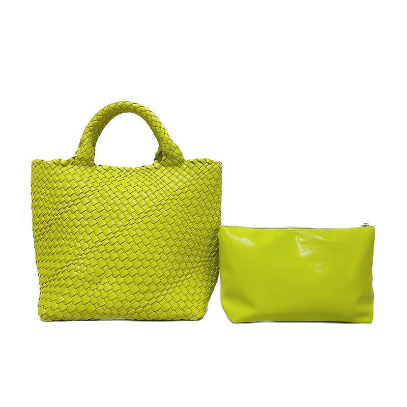Modische Pu-leder Schultertasche Geflochtene Damentasche Groß_voghion.com