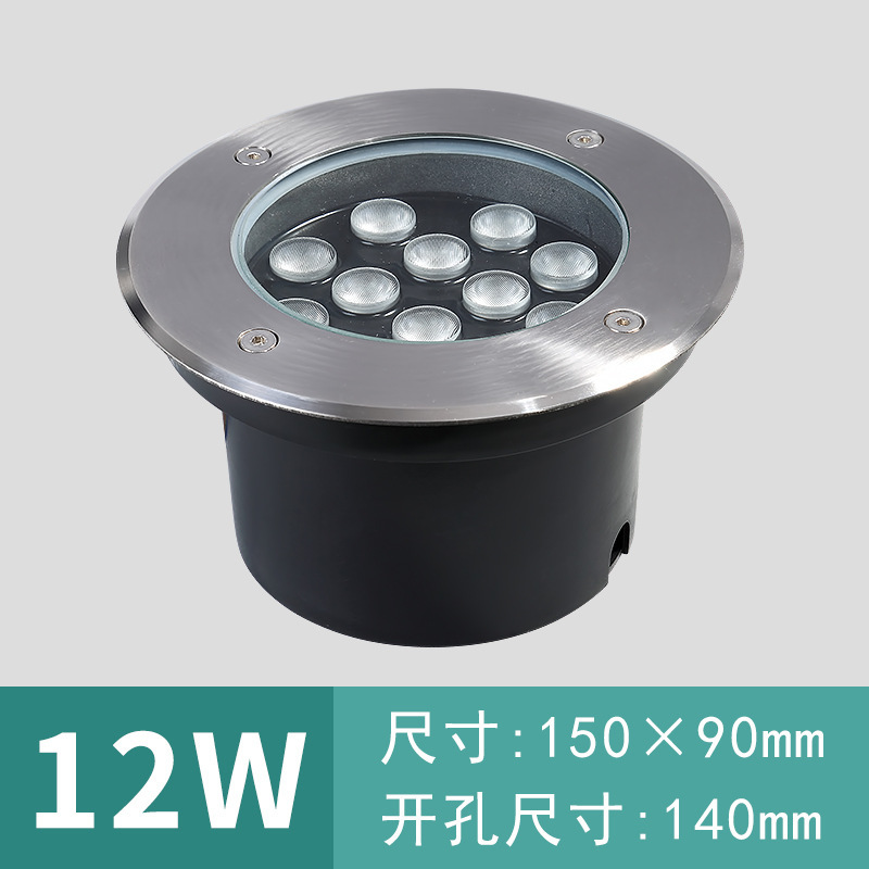 24V incrustado led redondo de acero inoxidable enterrado luz exterior IP67 impermeable enterrado luz transfronteriza mayorista image 10