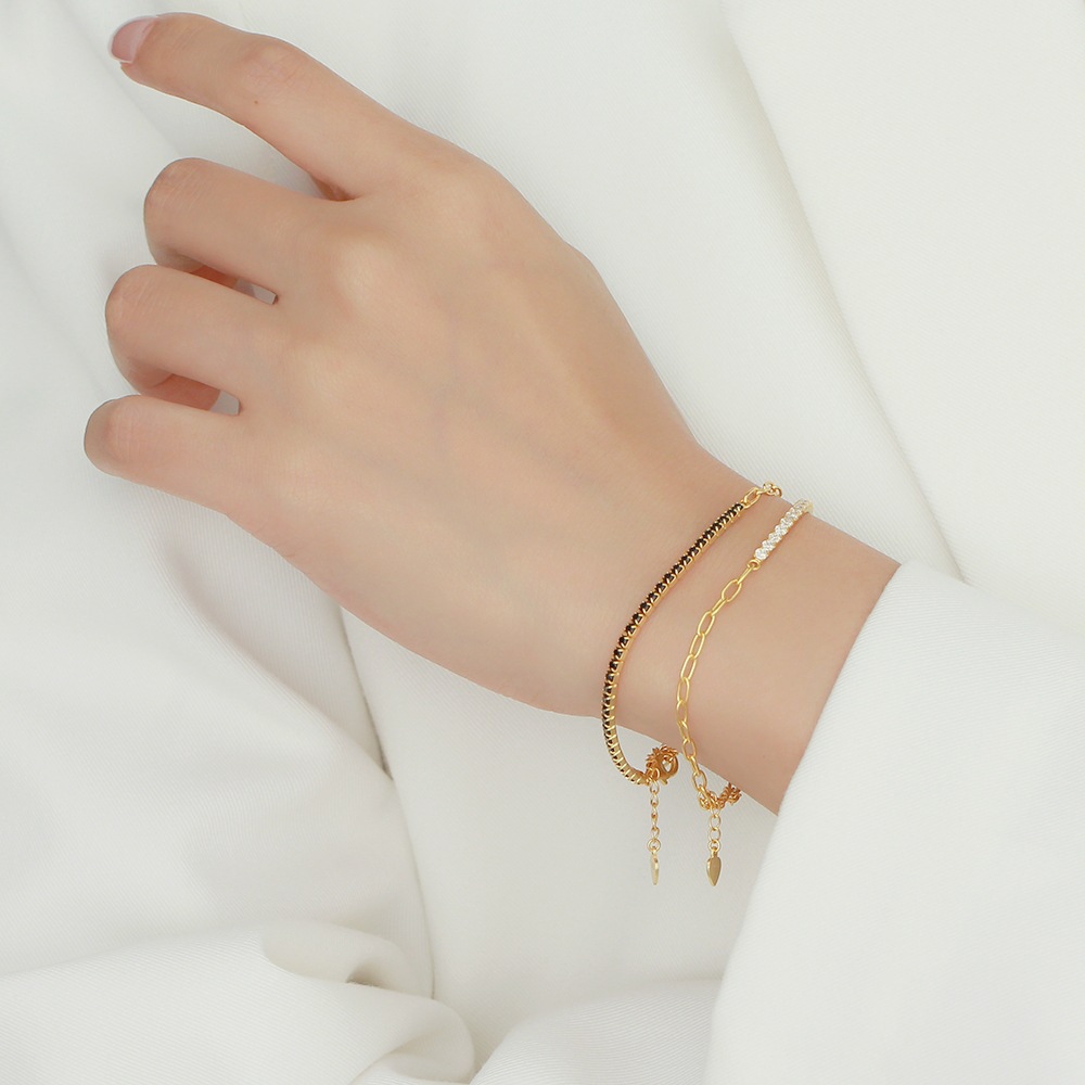 Electroplating Gold Plating Process 18K Real Gold Plated, Platinum Plated Plating Material 925 Sterling Silver Bracelets Simple Style