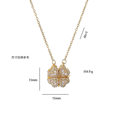 Four-leaf clover necklace for women, multi-wear love deformation, niche design, chic temperament, four-leaf clover fashion jewelry wholesale