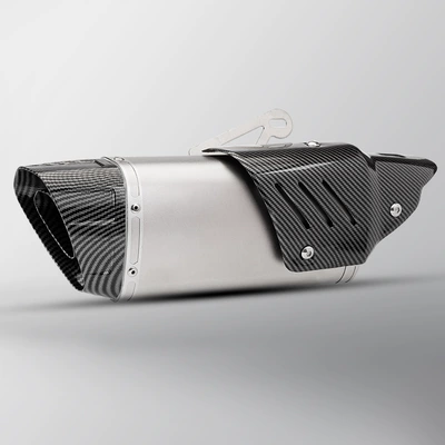 Motorcycle exhaust pipe race 600 450SR MT09 - titanium-color-imitation-carbon-head-imitation-carbon-cover