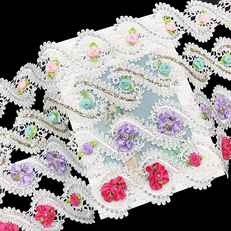 现货批发手工钉珠花边配饰 diy窗帘装饰花边婚纱服饰服装辅料lace