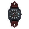 Leather belt for leisure, square quartz watch, suitable for import