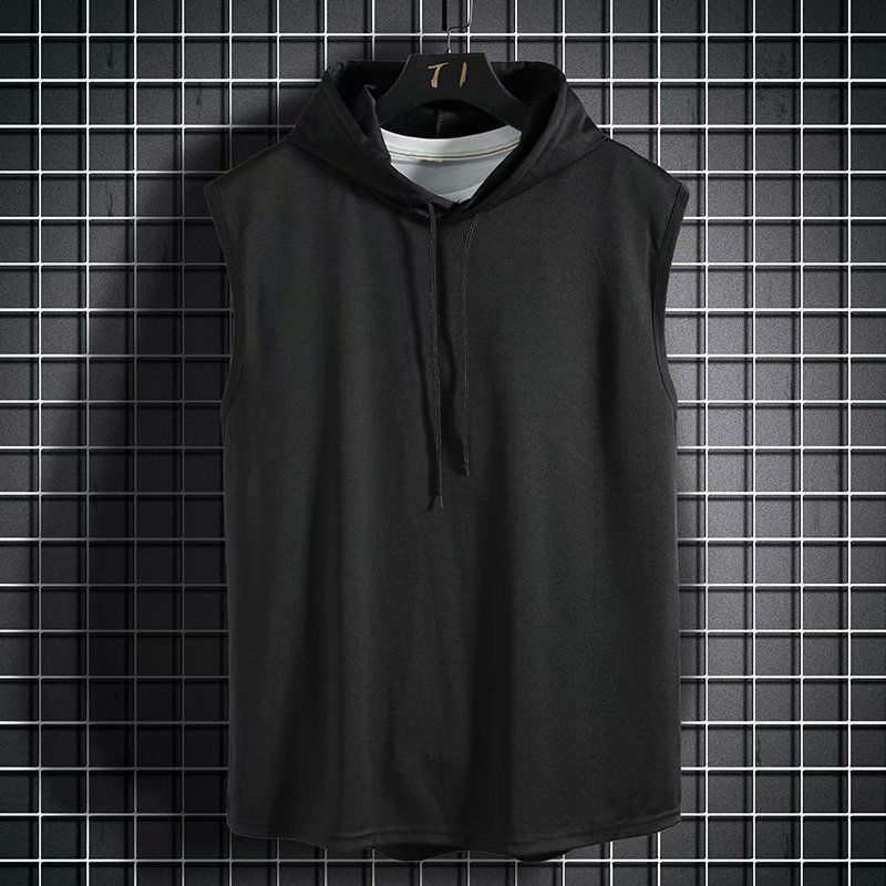 Men's Solid Color Simple Style Hooded Sleeveless Loose Men's Tops display picture 1