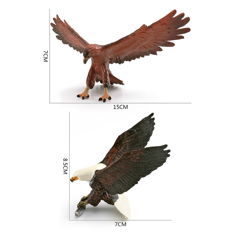 Simulación cognitiva de los niños transfronterizos Pájaro Animal Africano Osprey Modelo de talla dorada Juguete de decoración de escritorio