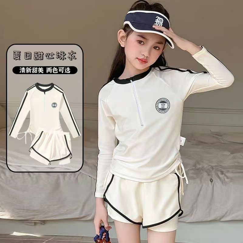 Children's split swimwear, uniform, overall for training, trousers, for teenagers