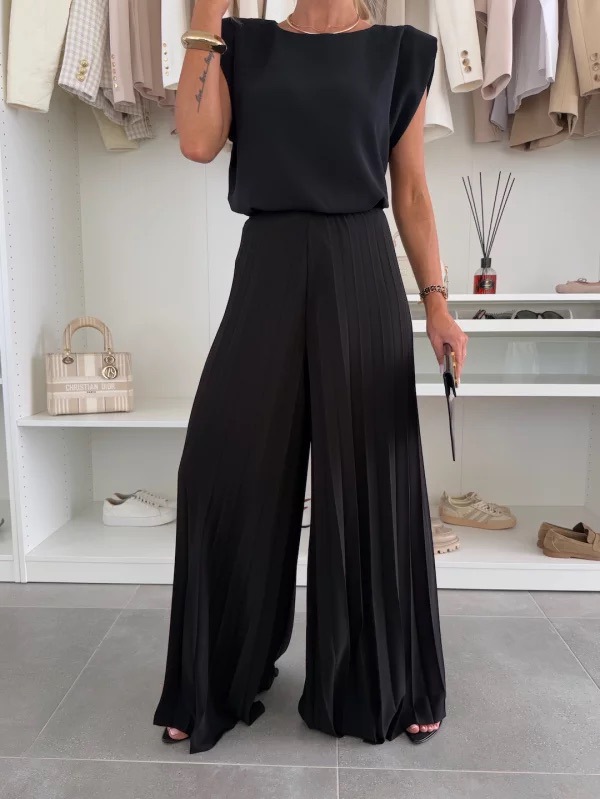 2 Pieces Set Quantity Casual, Daily Occasion Round Neck Neckline Regular Fit Fit Type Casual Daily Women's Elegant Streetwear Printing Solid Color Polyester Pant Co-ord Set Pants Sets