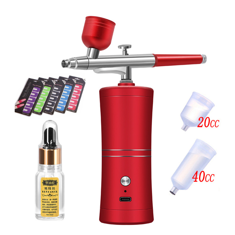 美甲喷枪喷绘机套装迷你气泵甲油胶喷笔日式缇晕染渐变模型彩绘