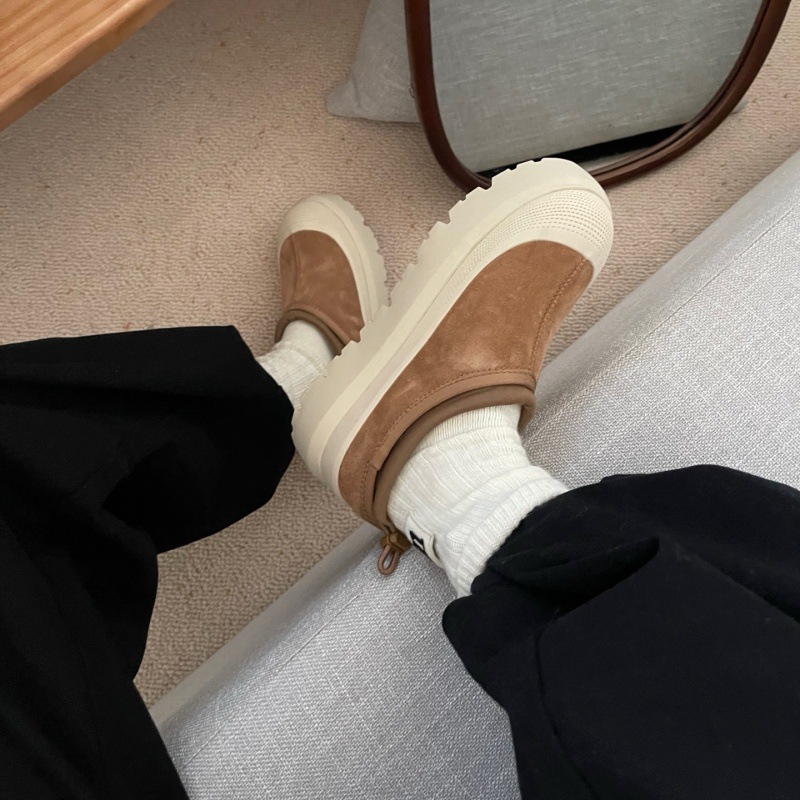 Schneestiefel Stiefeletten Schuhe Kurze Designer Bottes Schaffell Chesut Olive Hickory Sand Senfsamen Winter Warme Wollplattform Dicke Sohle Schuhstiefeletten_voghion.com