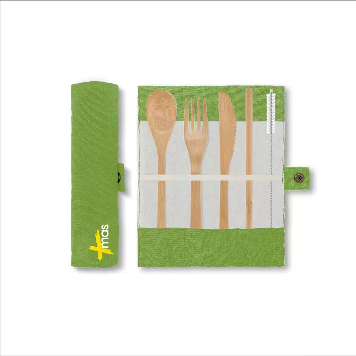 帆布餐具套装袋户外餐饮收纳卷印LOGO便携创意设计便携收纳