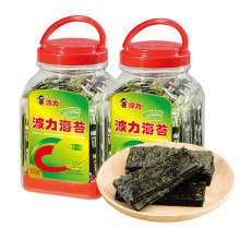 波力海苔原味100g桶装大片装即食拌饭紫菜儿童休闲小吃零食品