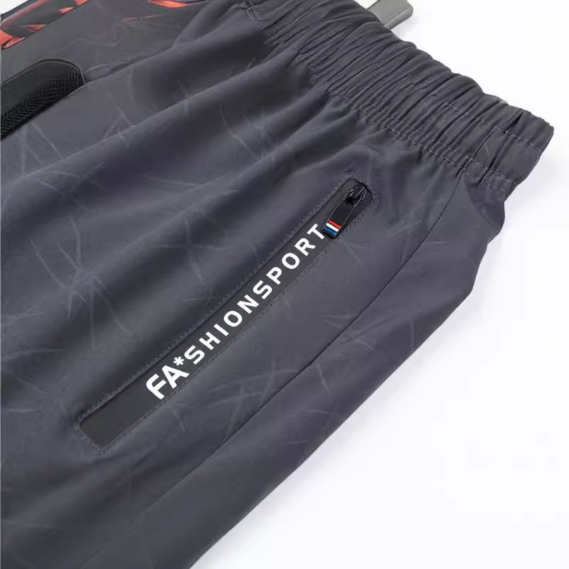 Hombres más tamaño verano transpirable ligero hielo seda recortada pantalones juventud ocio al aire libre fresco aire acondicionado pantalones stretch shorts