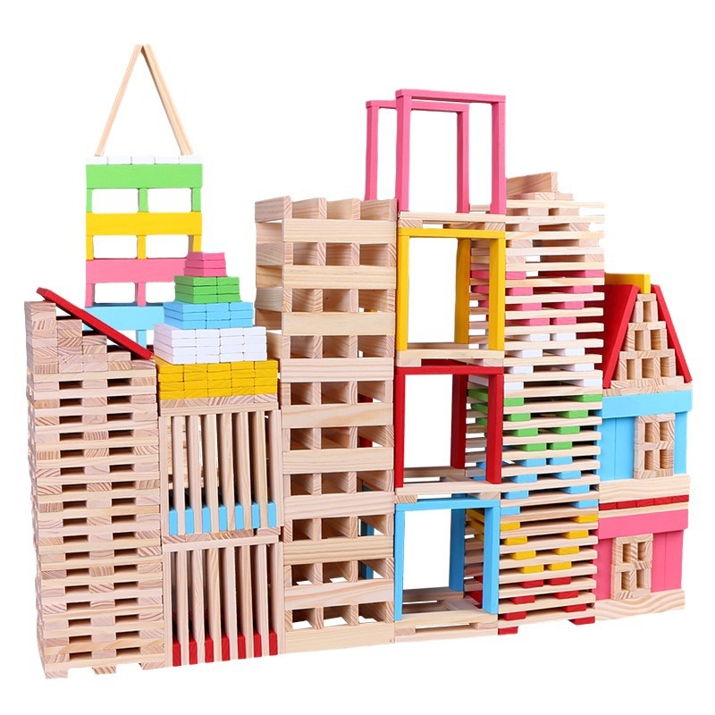 Arquímedes de madera para niños hechos a mano modelo de construcción de bloques de madera para jardín de infantes para construir juguetes apilados de materiales