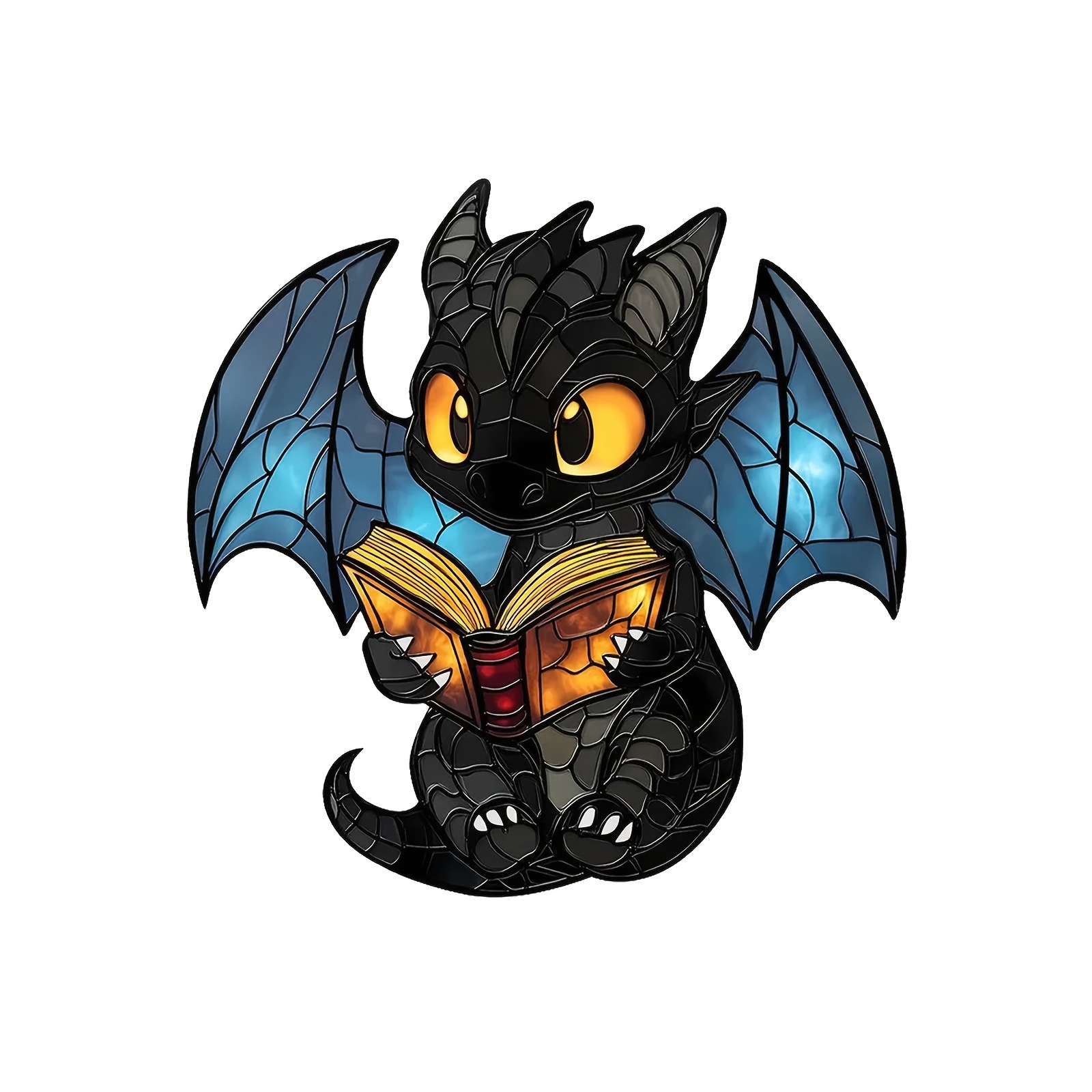 Acrílico dibujos animados lectura dragón volador 2D broche acrílico para los amantes del dragón regalo de regalo de regalo de cumpleaños ideas