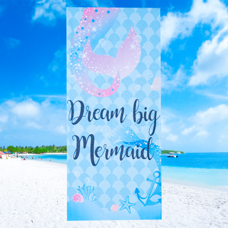 Wholesale Microfiber Beach Towels, Household Absorbent Quick-Drying Bath Towels, Beauty Salon Hotel Printed Towels, Logo Can Be Added