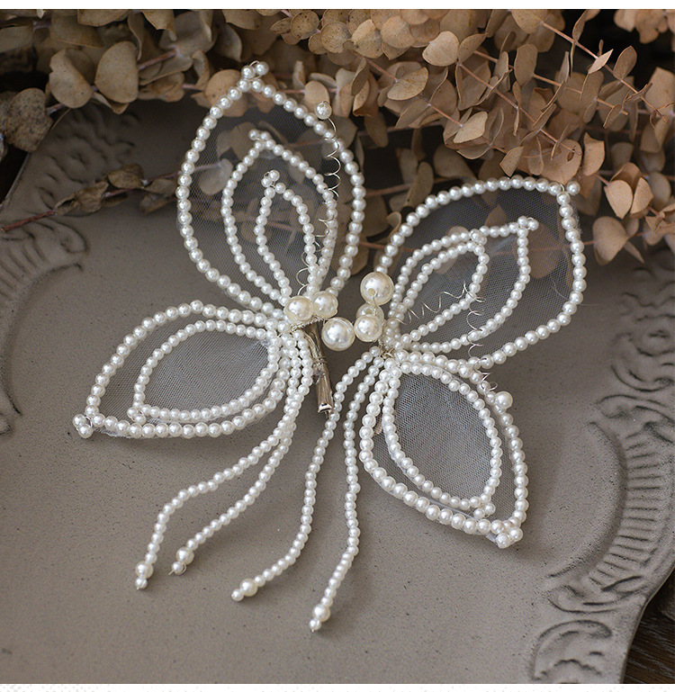 Fashion Handmade Silk Yarn Butterfly Hairpin Bride Hair Accessories 2 Set display picture 4