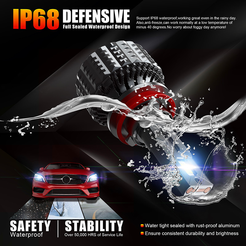 Nuevo faro de coche LED de alta potencia V20-H11 versión mejorada de perlas de lámpara 9005, 9006, 9012