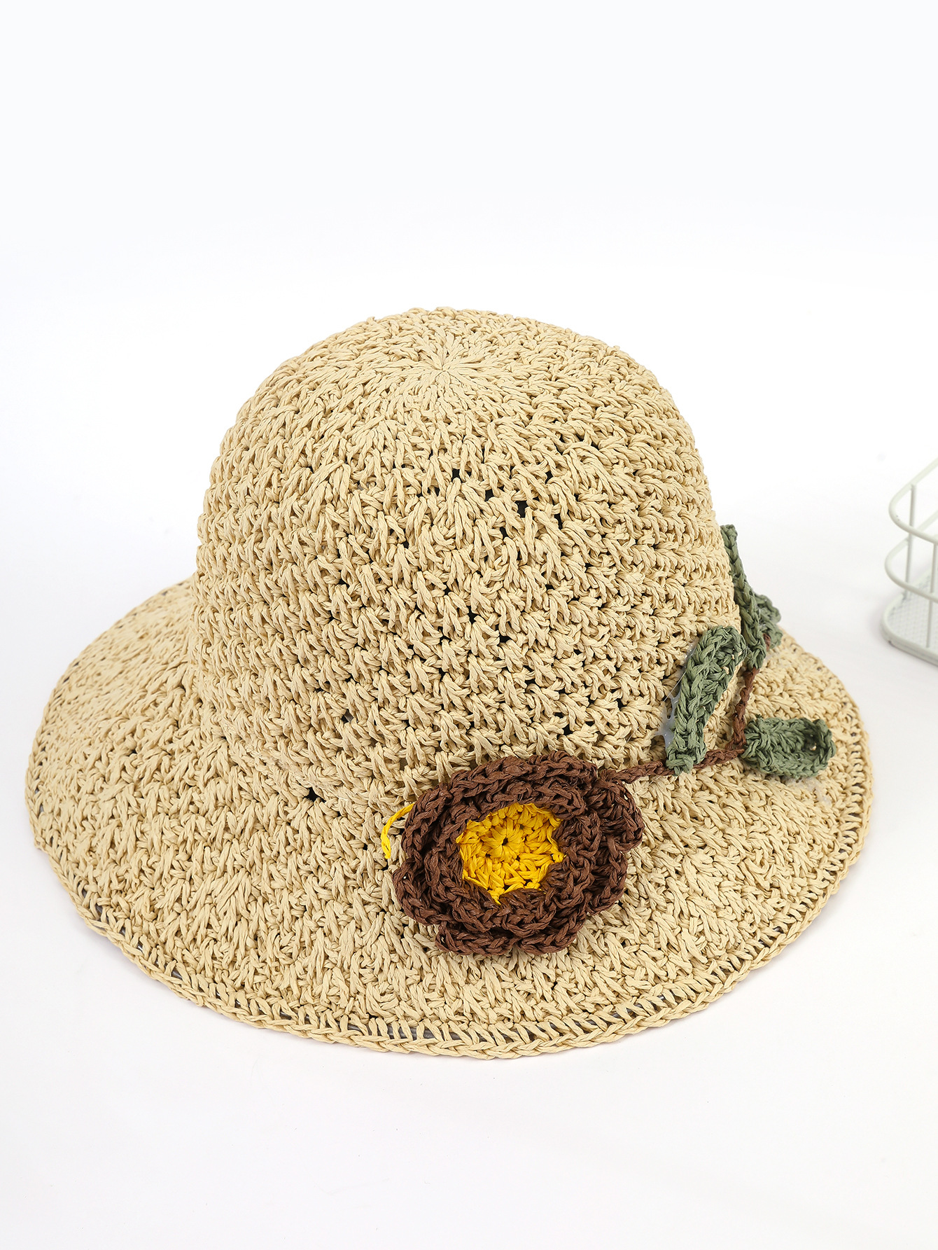 Nueva flor sombrero de paja de las mujeres moda de verano fresco sol sombrero playa versátil coreano casual sol sombrero moda