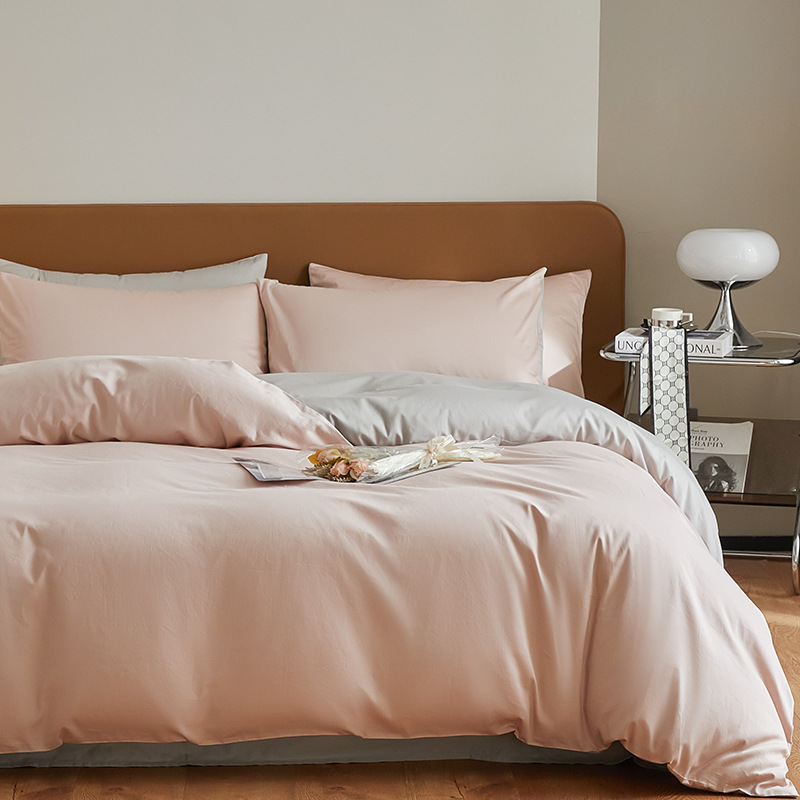 Cama de algodón de fibra larga de cuatro piezas de algodón puro de algodón puro 2024 nuevo estilo de lujo ligero, ropa de cama de alta calidad, funda de edredón, ropa de cama