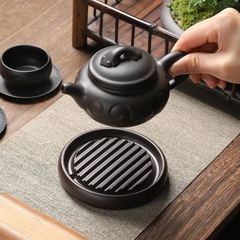 Bakelite pot with purple sand pot holder base, pot pad, tea tray, heat insulation pad, round pot holder, tea ceremony accessories, Zen style