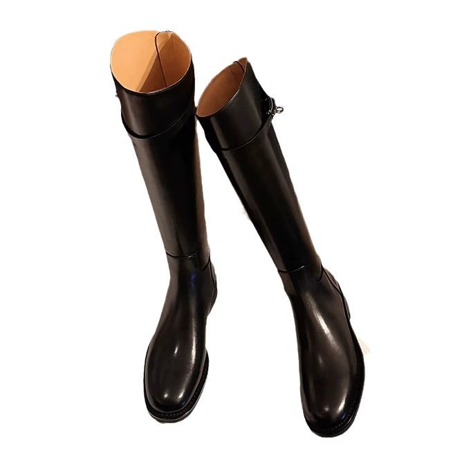 Leather lock, winter high boots, cowhide, genuine leather