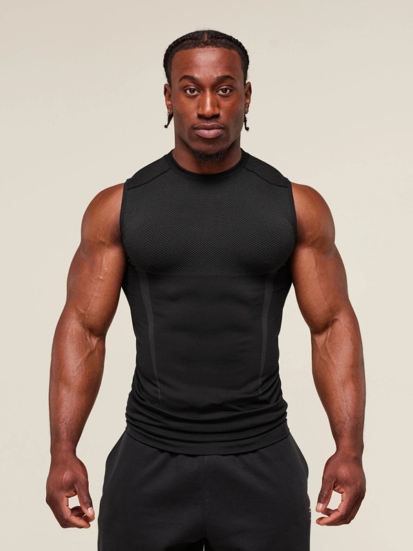 GYM 新しいアメリカンプリントマッスルフィットネスベストスポーツ通気性カジュアルランニングノースリーブブルーボールトップ|undefined