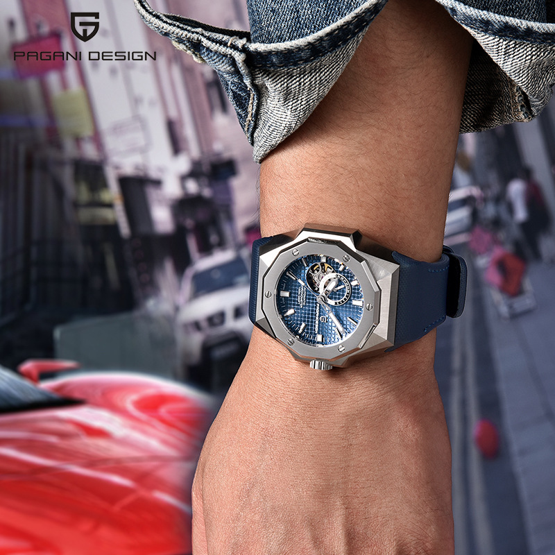 PAGANI bojiani hombres reloj acero Shell reloj mecánico automático luminoso impermeable reloj grande dial YS010
