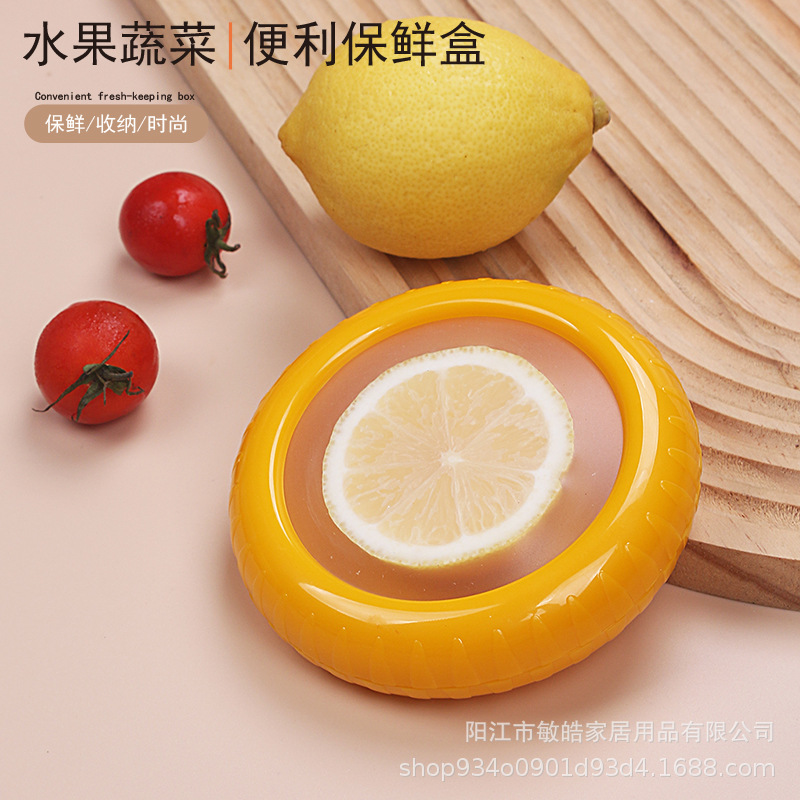 Juego de caja de conservación de frutas y verduras de película transparente, limón, aguacate, tomate, cebolla, refrigerador, caja de almacenamiento de congelación