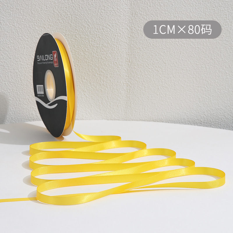 1cm regalos de color sólido cintas de regalo arco correa de decoración floral embalaje de cintas de color material ramo al por mayor