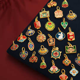 沙金小滴溜编织吊坠项链手链配珠手工串珠手串饰品隔珠烧蓝配件