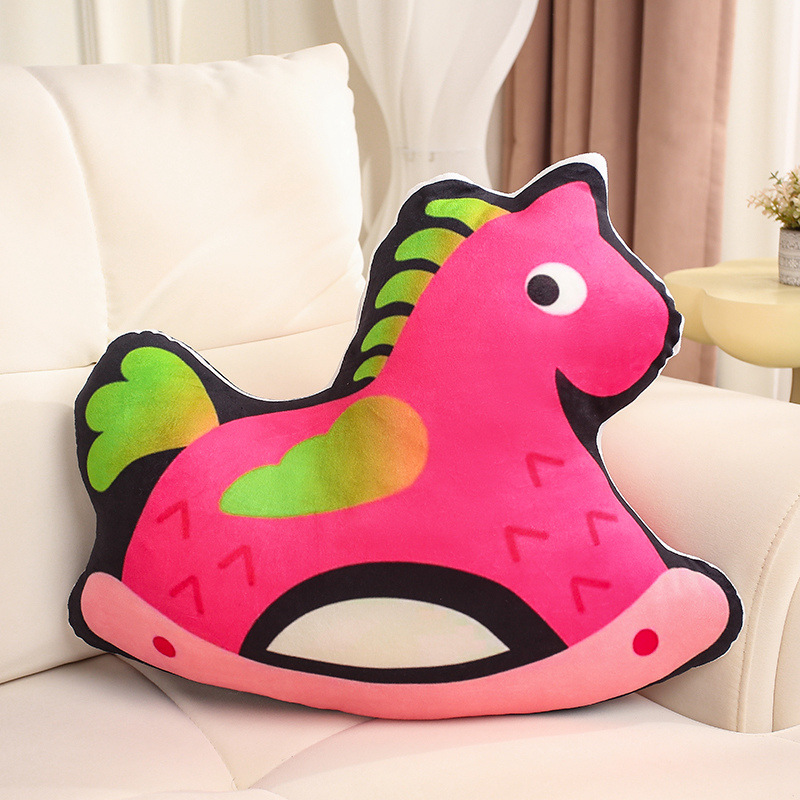 Serie de cojines de caballo de roca sofá almohada de la sala de estar almohada de cabecera muñeca muñeca de peluche regalos para niños para el hogar