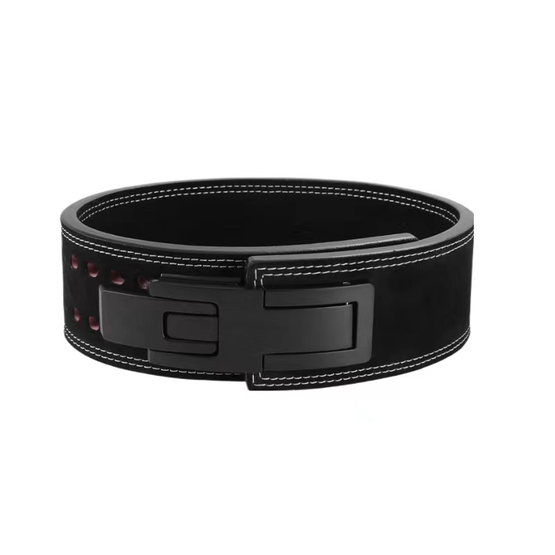Cinturón de fitness Sentadilla de peso duro de piel de vaca cinturón de hombre pesado con hebilla de palanca cinturón de fitness de piel de vaca SBDYELANG