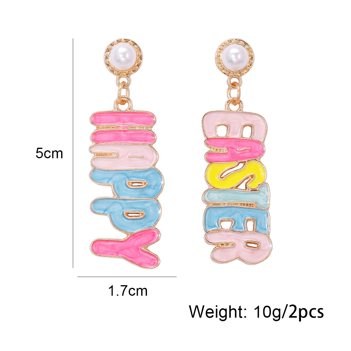 1 Pair Cute Sweet Letter Enamel Alloy Drop Earrings display picture 1