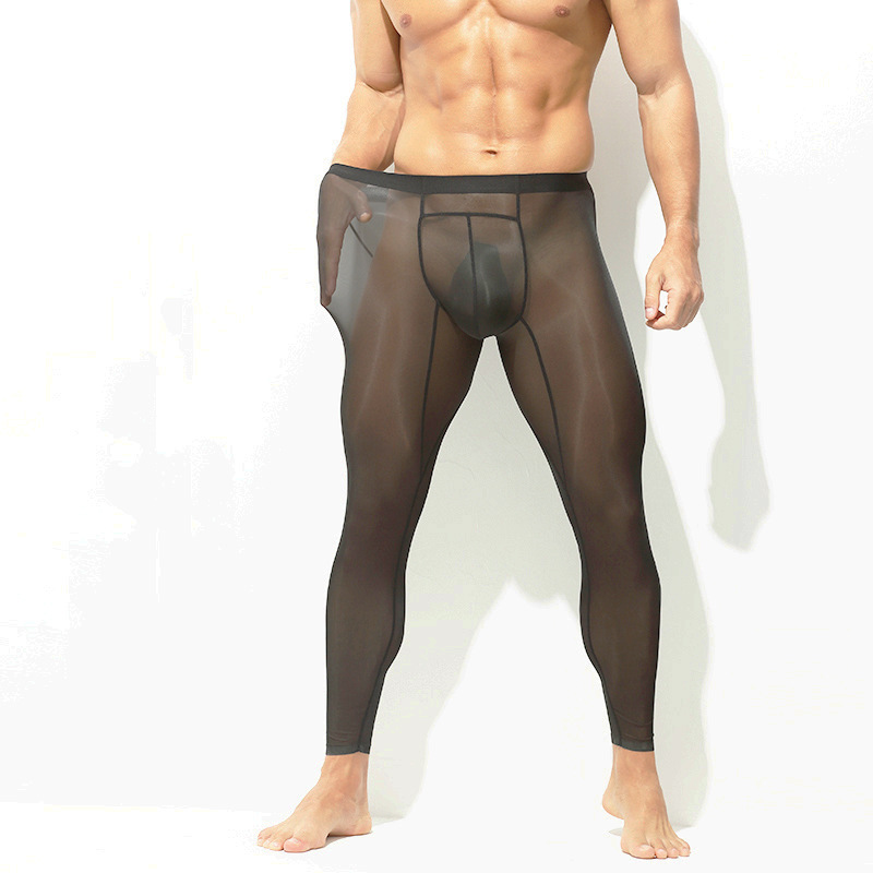 50g Ultra-Thin Tight-Fitting Bottoming Long Johns Transparent See-Through Nine-Point Pants Amazon Cross-Border Sexy High-Elastic Shark Pants for Men 50g Ultra-Thin Tight-Fitting Bottoming Long Johns Transparent See-Through Nine-Point Pants Amazon Cross-Border Sexy High-Elastic Shark Pants for Men