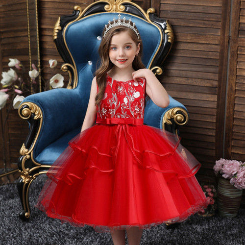 Cross-border new children's dress princess dress flower child wedding dress evening dress girl child ballon dress traffic promotion item
