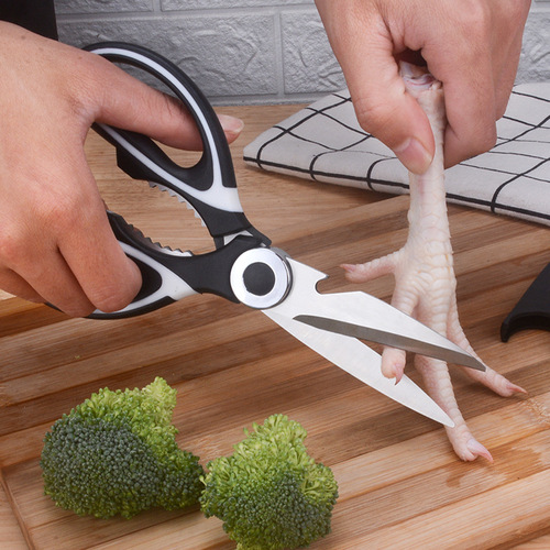 Multi-purpose chicken bone bottle opener walnut cracker knife sheath scissors stainless steel panda clip multi-functional kitchen scissors