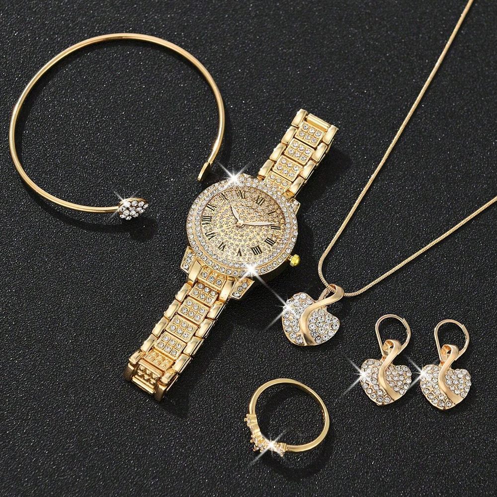 Explosiones transfronterizas Jubabo con diamantes para mujeres reloj conjunto de moda alta sensación romana reloj de cuarzo reloj de pulsera image 4